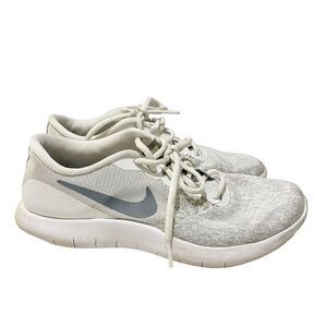 Nike Flex Contact Women White Cool Gray Sneakers Size 6.5 Athletic Running Shoes